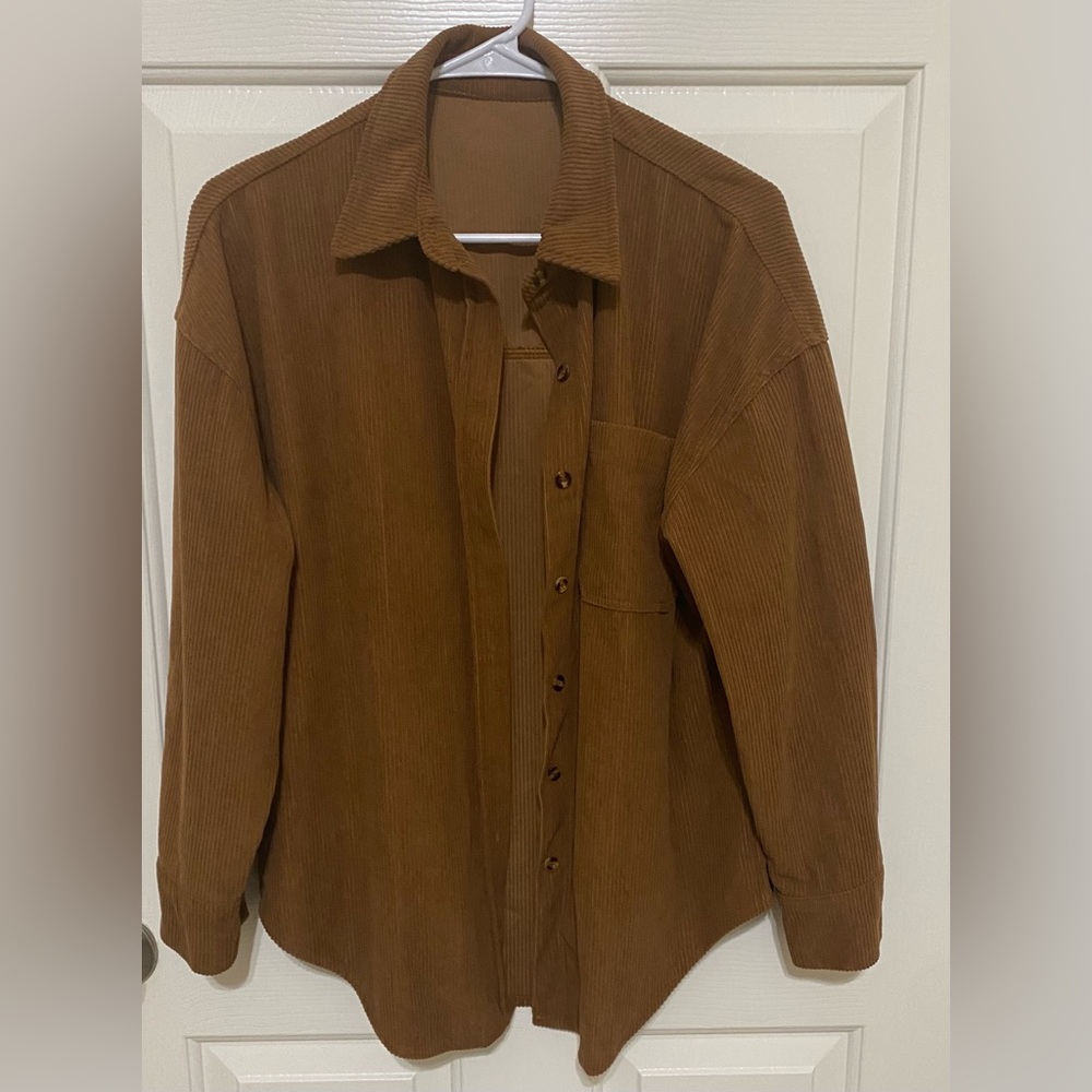 Women’s Corduroy Shirt, Casual Long Sleeve Button
